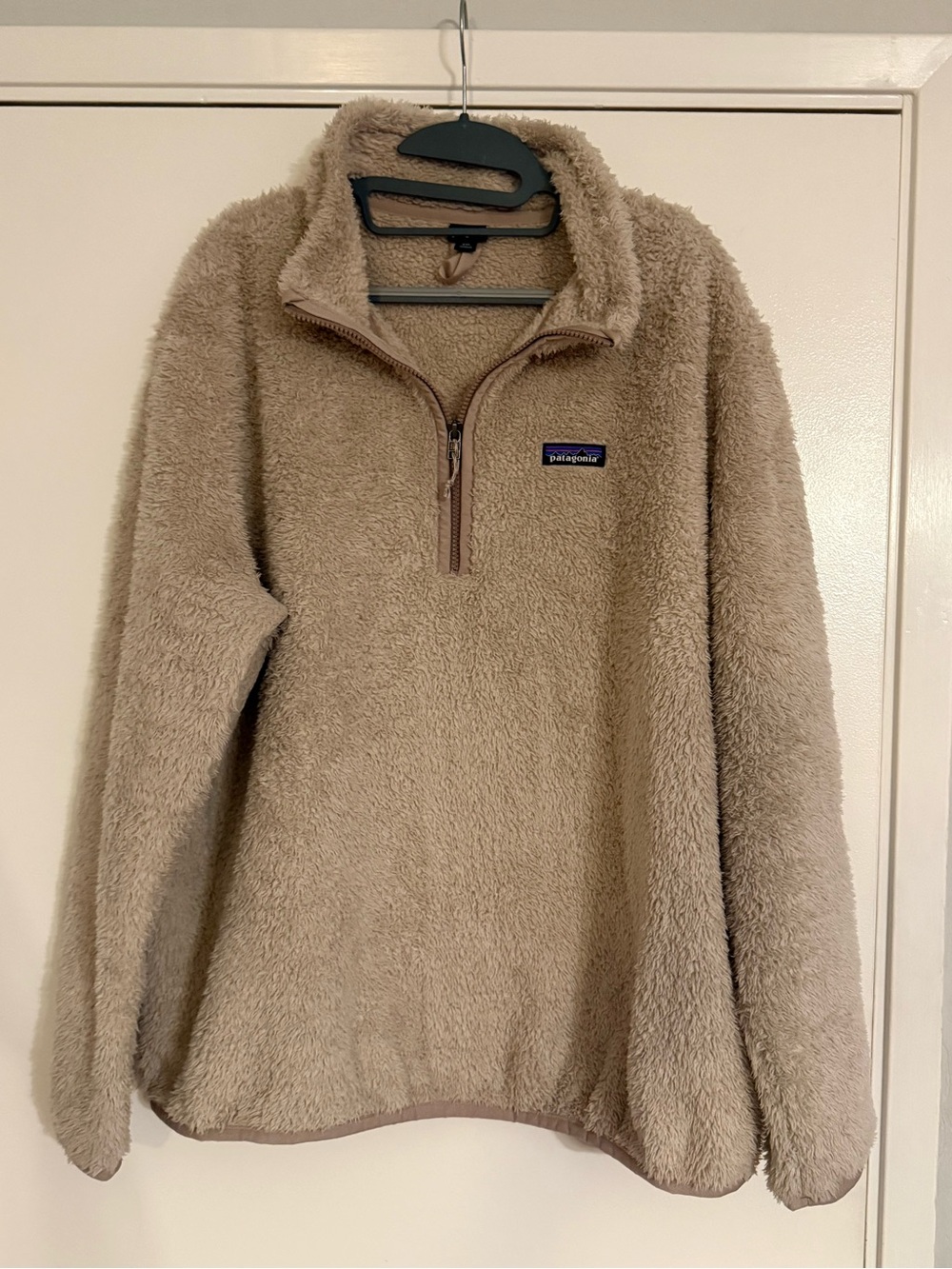 Patagonia Taupe Fleece Quarter-Zip Pullover